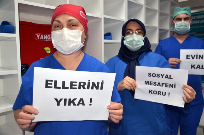 Sağlık çalışanlarından vatandaşa "evde kal" çağrısı